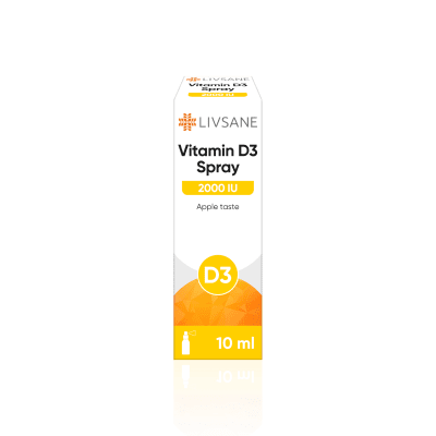 LIVSANE VITAMIN D3 2000IU purškalas 10 ml