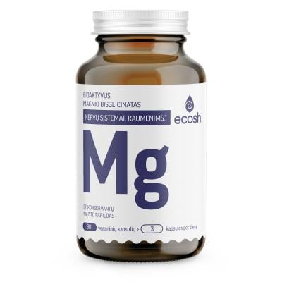 ECOSH bioaktyvus Magnis, bisglicinatas 90 mg, su vitaminu B6, N90