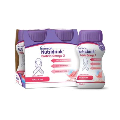 NUTRIDRINK Protein OMEGA 3 vėsinančių miško uogų skonio, 4X125ML