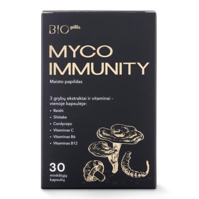 MYCO IMMUNITY maisto papildas su 3 grybų ekstraktais, N30