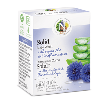 NATURAL kietasis kūno prausiklis su alavijų ir rugiagėlių ekstraktais, 50g