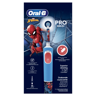 Elektrinis dantų šepetėlis ORAL-B Vitality Pro Kids (3+ metų), Spiderman, N1