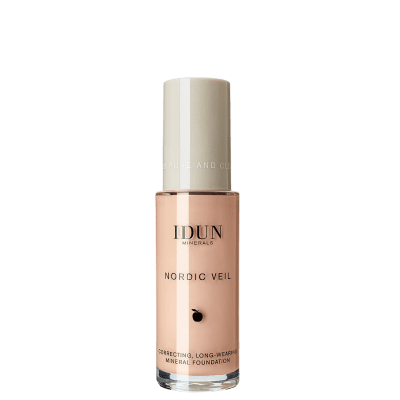 IDUN Minerals skystas makiažo pagrindas stipriai maskuojantis Nordic Veil Ingrid Nr. 1312 Cold Medium, 26ml
