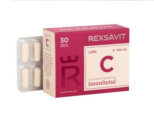 REXSAVIT liposominis vitaminas C 500 mg, kietosios kapsulės N30
