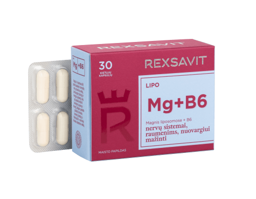 REXSAVIT liposominis MAGNIS+B6, kietosios kapsulės N30