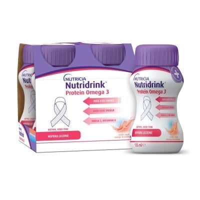 NUTRIDRINK Protein OMEGA 3 mangų ir persikų skonio, 4X125ML