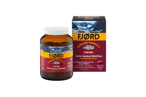 FJORD STRONG OMEGA-3 Cardio žuvų taukai širdžiai su biologiškai aktyviais polifenoliais N60
