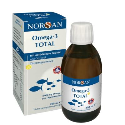 NORSAN Omega-3 Total citrinų skonio aliejus, 200 ml