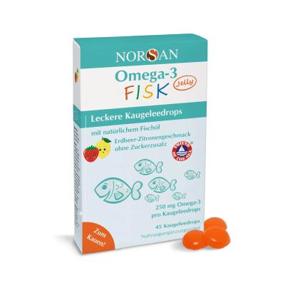 NORSAN Omega-3 KIDS Jelly braškių citrinų skonio guminukai, N45