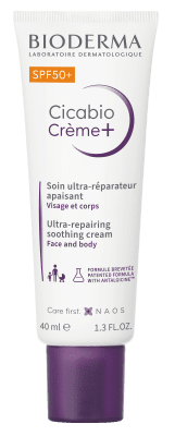 BIODERMA regeneruojamasis kremas su aukšta apsauga nuo saulės CICABIO CREME+ SPF50+ 40 ml