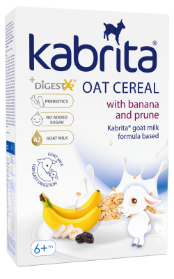 KABRITA greitai ištirpinama avižų košė su bananais ir džiovintomis slyvomis, nuo 6 mėn., 180 g