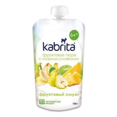 KABRITA vaisių tyrelė su ožkos pieno grietinėle, nuo 6 mėn., 100 g