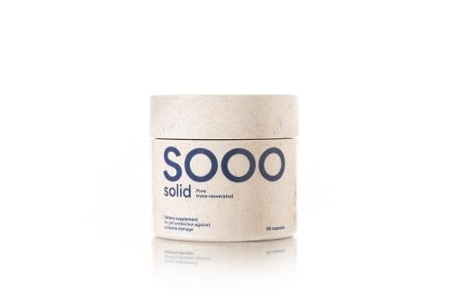 SOOO solid: Trans-resveratrolis 99.42% grynumo, 350 mg N90