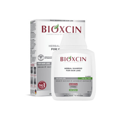 BIOXCIN šampūnas nuo plaukų slinkimo riebiems plaukams, 300 ml