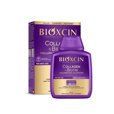 BIOXCIN apimties suteikiantis plaukų šampūnas su kolagenu ir biotinu, 300 ml