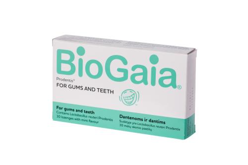 BIOGAIA PRODENTIS čiulpiamos probiotinės pastilės burnai suaugusiems N30