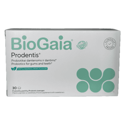 BIOGAIA PRODENTIS čiulpiamos probiotinės pastilės burnai suaugusiems N30