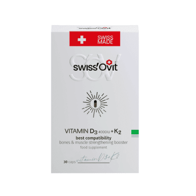 SwissOvit vitaminas D3 4000IU+K2 kapsulės, N30