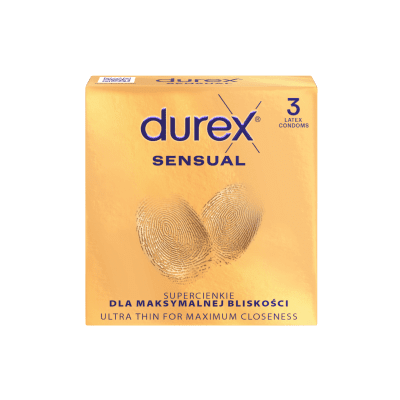 Durex Sensual prezervatyvai, 3 vnt.