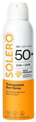 SOLERO skaidrus purškalas nuo saulės SPF 50+, 200 ml
