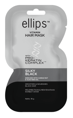 ELLIPS plaukų kaukė „Silky Black Pro Keratin“ 18 g