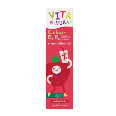 ACORUS BALANCE VITAMINUKAI su cinku, vit. D ir B6 šiaudeliuose, braškių sk., 10 vnt.