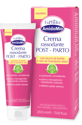 AMIDOMIO stangrinantis ir maitinantis kūno kremas po gimdymo, 200 ml