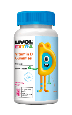 LIVOL EXTRA vitamino D3 guminukai 120 g, N60