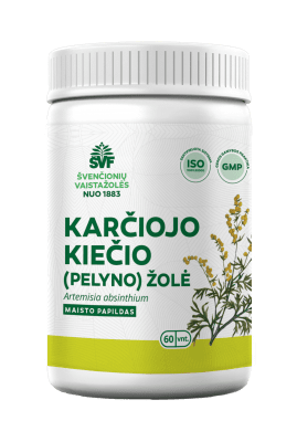 Švenčionių vaistažolių KARČIOJO KIEČIO (PELYNO) ŽOLĖ, 60 kapsulių