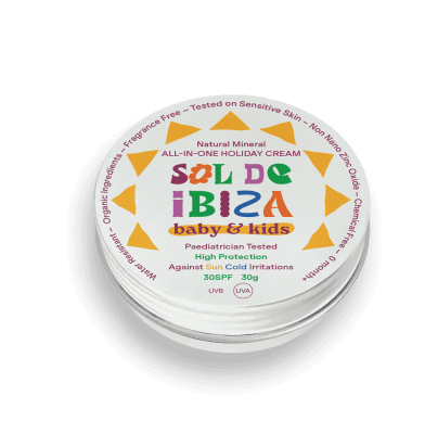 SOL DE IBIZA apsauginis kremas veidui ir kūnui nuo saulės vaikams BABY&KIDS SPF 30, 30 g