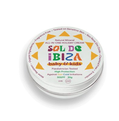 SOL DE IBIZA apsauginis kremas veidui ir kūnui nuo saulės vaikams BABY&KIDS SPF 30, 30 g