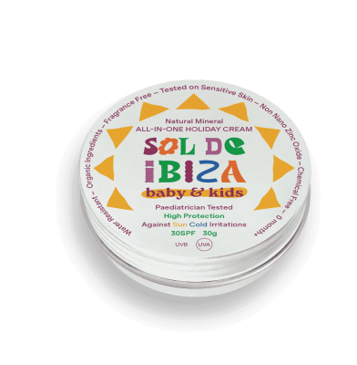 SOL DE IBIZA apsauginis kremas veidui ir kūnui nuo saulės vaikams BABY&KIDS SPF 30, 30 g