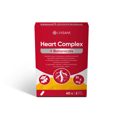 LIVSANE HEART COMPLEX + BOTANICALS kapsulės N60