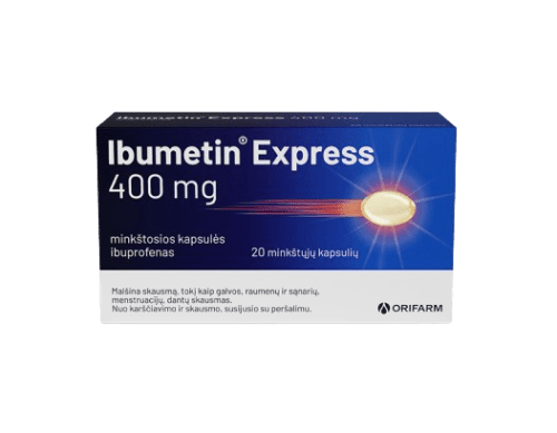 IBUMETIN EXPRESS 400 mg kapsulės, N20
