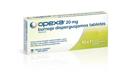 Opexa® 20 mg burnoje disperguojamos tabletės, N10