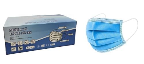 Medicininė kaukė su gumytėmis 3sl., N50