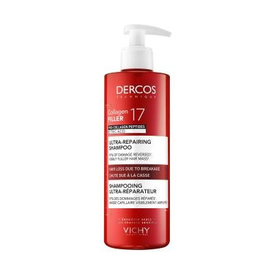 VICHY DERCOS COLLAGEN 17 FILLER intensyvaus poveikio gaivinamasis šampūnas, 400 ml