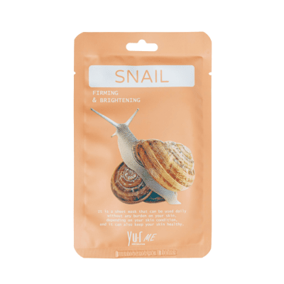 YU.R ME SNAIL SHEET MASK lakštinė veido kaukė su sraigių mucino filtruotu ekstraktu, N1
