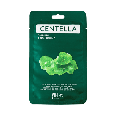 YU.R ME CENTELLA SHEET MASK lakštinė veido kaukė su azijinės centelės ekstraktu, N1