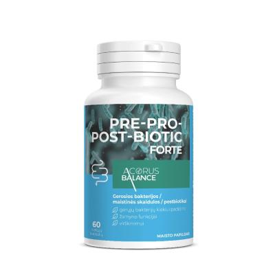 ACORUS BALANCE Gerosios bakterijos Pre-Pro-Post-Biotic FORTE, N60