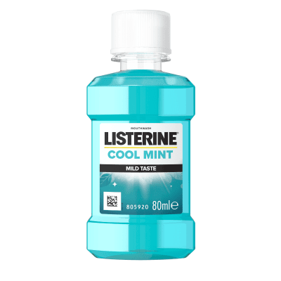 LISTERINE Coolmint Mild taste burnos skalavimo skystis, 80 ml