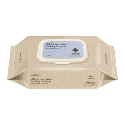 Mother-K Higieninės daiktų valymo servetėlės, 60 vnt.