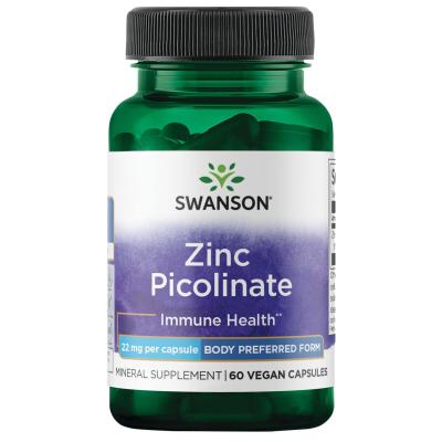 SWANSON Cinkas (Pikolinatas) 22 mg, veganiškos kapsulės, N60