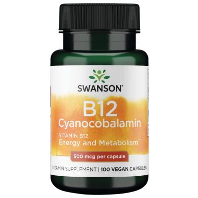 SWANSON Vitaminas B12 500 µg, veganiškos kapsulės, N100