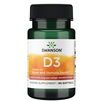 SWANSON Vitaminas D3 4000TV su linų sėmenų aliejumi, N90