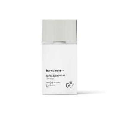 TRANSPARENT LAB Oil Control ultra-fluid Cica Sunscreen apsauga riebiai veido odai su mineraliniais ir cheminiais filtrais SPF50, 100 ml