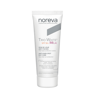 NOREVA Trio White Méla dieninis kremas SPF50+ nuo pigmentinių dėmių, 40 ml