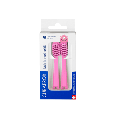 CURAPROX kelioninio rinkinio Travel Set KIDS šepetėlio papildymas, rožinis, N2
