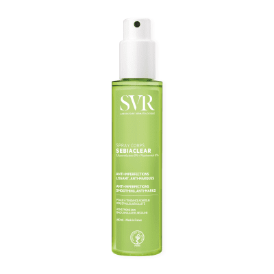 SVR Sebiaclear Spray Corps kūno purškiklis nuo spuogų aknės linkusiai odai, 150 ml