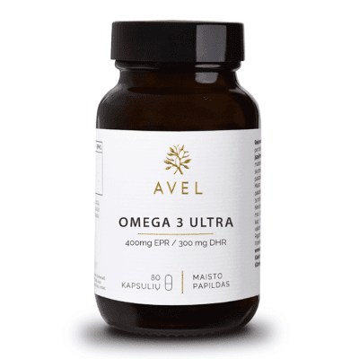 AVEL Omega 3 Ultra, 400 MG EPR/ 300MG DHR, 80 kapsulių
